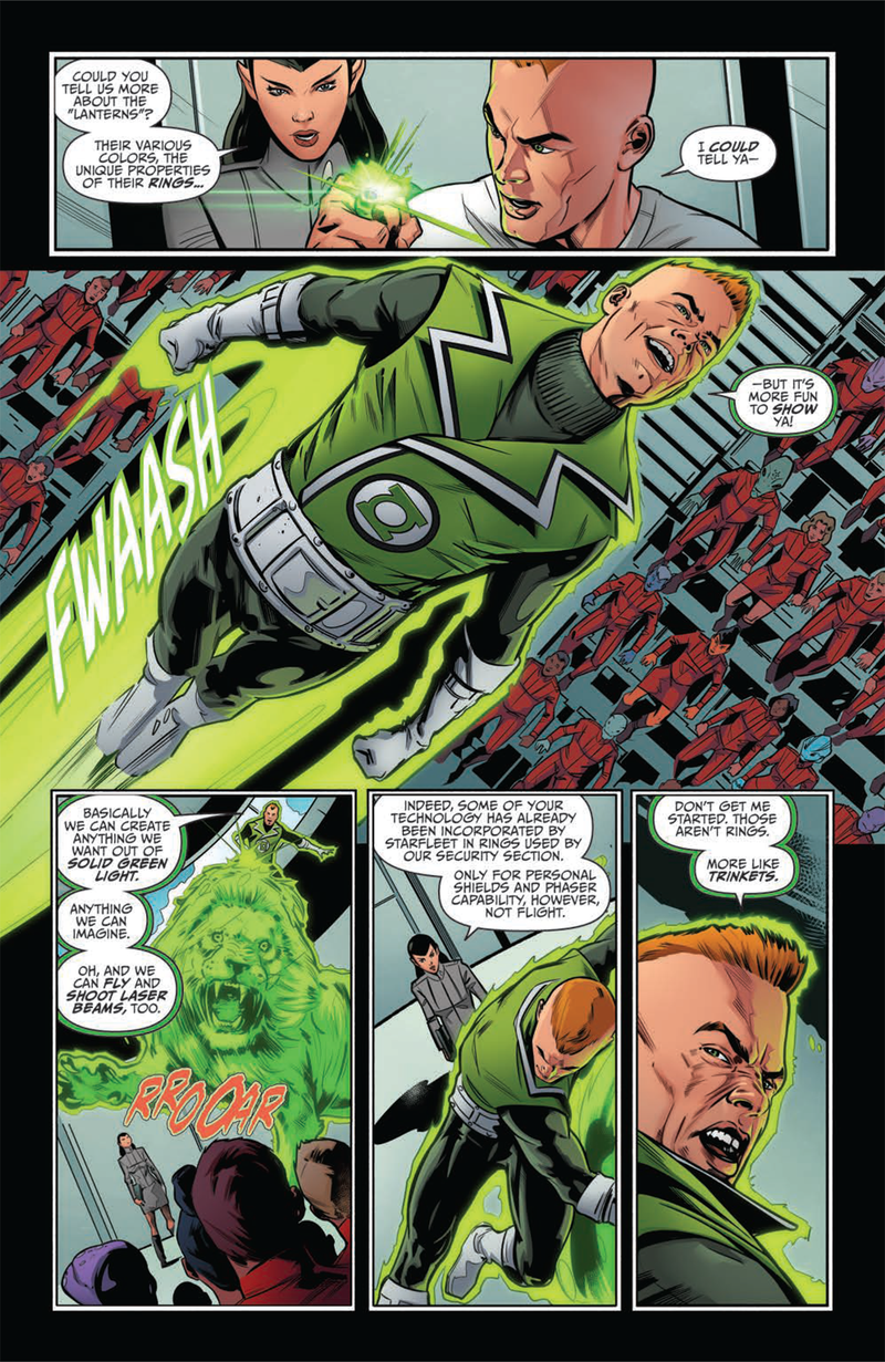 Illustration for article titled The Green Lanterns are Stuck in Star Trek's Kelvin Timeline in the Next Star Trek/Green Lantern Crossover